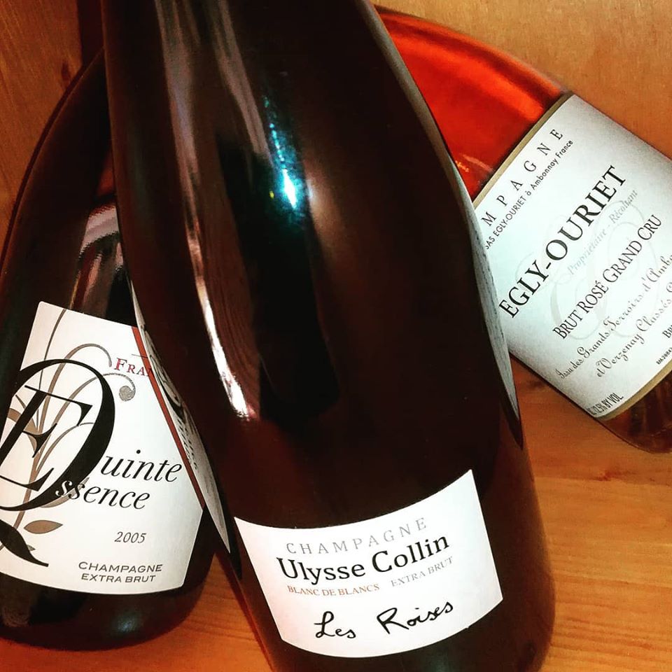 Champagne Les Roises Ulysse Collin, Egly-Ouriet Rosé e Qinte Essence Frank Pascal